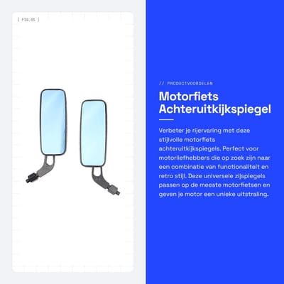 Dailygoods- Achteruitkijkspiegel Universeel - 2 Stuks Motorfiets Spiegels - Aluminium Legering - Retro Design - Roestvrij en Waterdicht - Inclusief Adapters - Motorfiets Spiegel
