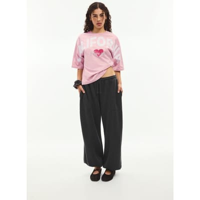 Stradivarius Barrel joggingbroek van sweatstof met stoppers  Donkergrijs XS