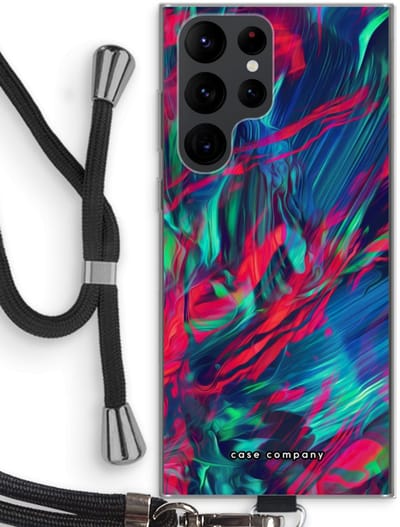 Case Company® - Hoesje met koord geschikt voor Samsung Galaxy S22 Ultra hoesje met Koord - Pilgrims Of The Sea - Telefoonhoesje met Zwart Koord - Bescherming aan alle Kanten en Over de Schermrand