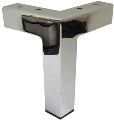 Stalen meubelpoot chroom hoek 3 bij 3 cm en hoogte 13 cm (3 x 3 cm) - Set van 4 stuks