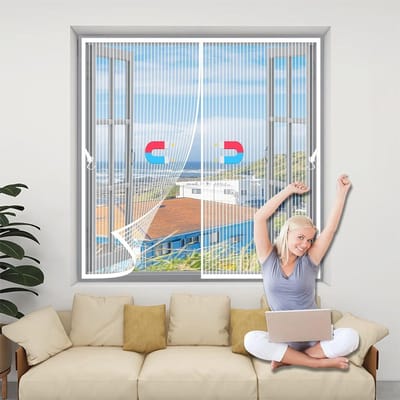Magnetisch Hor - Vliegenraam - Insecten Buiten - Zonder Boren - 75x70cm - Wit