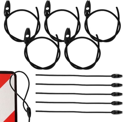 Allecto Plus - Elastische bagagespanners 10 stuks voor fietsendrager - Waarschuwingsbord Italië - 100 cm - Instelbaar - Stevige spanbanden