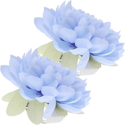Bloemen Gordijnclips - Gordijnbinders Decoratie - Raamdecoratie Aanbrengen - Magnetische Sluiting - 10 cm Breed - Hemelsblauw