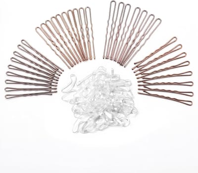 300 Stuks Bruine Bobby Pins voor Dames - U-vormige Haarclips voor Buns, Haaraccessoires en Haargrips (5cm/6cm/7cm) met 100 Stuks Inbegrepen