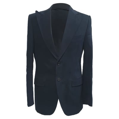 Dolce & Gabbana single-breasted blazer met zakken in marineblauw katoen