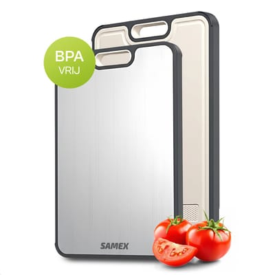 Samex® Snijplank - Raspdeel - Sapgeul - Geen Kruisbesmetting Snijplank - 39x26cm - Vaatwasserbestendig - Cutting Board - Chopping Board - Antibacterieel