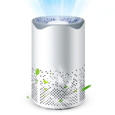 Ynkkvre - Luchtreiniger - Air Purifier - Mini Luchtreiniger met Ionisator / Actieve Koolstof – Luchtfilter tegen Hooikoorts, Allergieën & Huisstofmijt – Wit