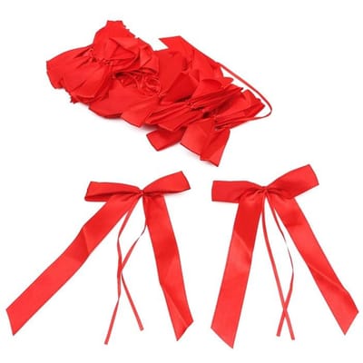 50 stuks/pak Fijne Bruiloft Bankje Eind Decoratie Strikken Lint Strikken Feest Auto's Stoelen Decoratie Strikken red