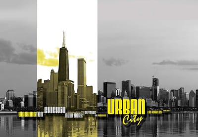 Fotobehang City Skyline | XL - 208cm x 146cm | 130g/m2 Vlies