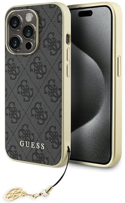 GUESS GUHCP15LGF4GGR iPhone 15 Pro 6.1" gray/gray hardcase 4G Charms Collection