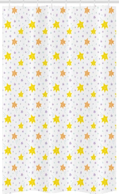 ABAKUHAUS Douchgordijn 120x180 cm – Pastel Ster, Polyester, incl. 12 haken