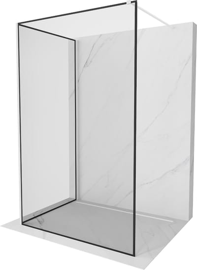 Mexen Kioto douchewand Walk-in 120 x 70 , zwart frame, wit - 800-120-212-20-70-070