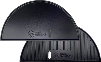 Grill Fanatics Halve Maan Grillplaat / Plancha Gietijzer - 2-zijdig - Geschikt voor 46 cm Kamado's