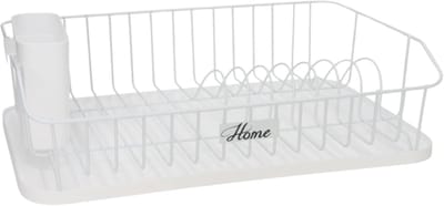Gerimport Afwas afdruiprek met lekbak - wit - kunststof - 43 x 29 x 12,5 cm