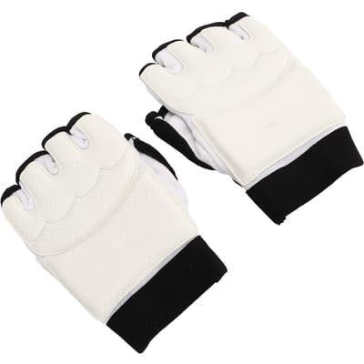 1 Paar Taekwondo Handschoenen Ademend Elastisch Halve Vinger Kickboksen Boksen Trainingshandschoenen voor white