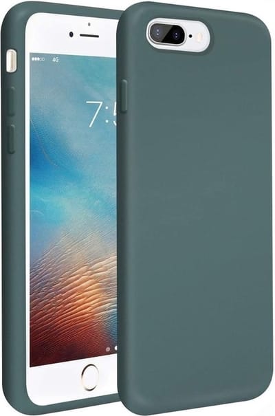 Shieldcase Silicone case geschikt voor Apple iPhone 8 Plus / 7 Plus - optimale bescherming - siliconen hoesje - backcover - donkergroen
