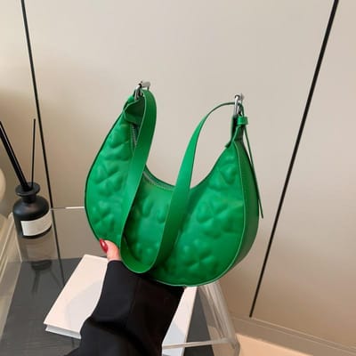 Dames Koreaanse Stijl Populair Zachte Textuur Schoudertas voor Dames Lente Nieuw Snoepkleurige Ins Okseltas green