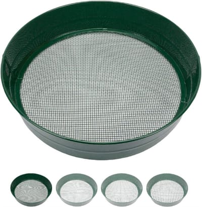 Tuinzeef Ø 33cm - Ronde Aardezeef Voor Zaden, Aarde, Compost, Stenen & Onkruid | Stapelbaar, Zeer Stevig & Roestbestendig (3mm)