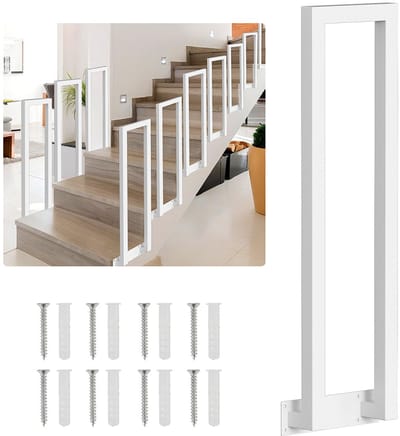 95 cm U-vormige trapleuning wit handgreep voor trappen voor universeel gebruik binnen en buiten, gangen, zijdelingse montage