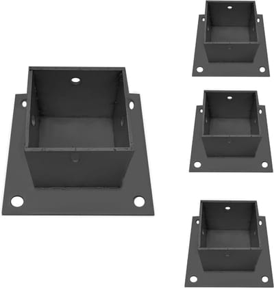 Paalbodemplaat 4-pack - Vloerflensanker - Hek en kolom - Roestvrij staal 304 - 3x3 inch
