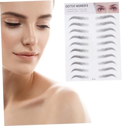 Wenkbrauwstickers - Make-up Sjablonen - Volle Wenkbrauwen Creëren - 4D Haarachtige Textuur - 2 Stuks - Zwart