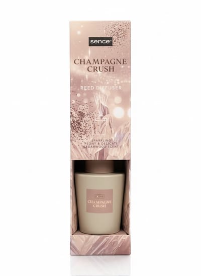 Sence Reed Diffuser Champagne Crush – Sparkling Peony & Cedarwood – Geurstokjes 100 ml – Luxe Huisgeur