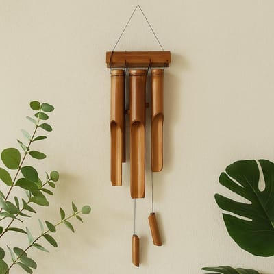 Ancient Wisdom - Wierook - Bamboe windgong multicolor 6 middelgrote buizen - geur - aromatherapie - ontspanning - spiritueel - rust - energie