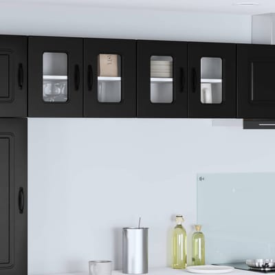 vidaXL - Vaatwasserpaneel - Kalmar - Zwart - 60 - x - 31 - x - 40 - cm - Bewerkt - hout