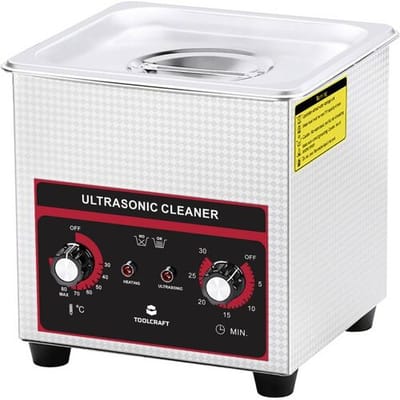 TOOLCRAFT USC-130 Ultrasoonreiniger Sieraden, Kantoorartikelen, Werkplaats 160 W 1.3 l Met verwarming, Met reinigingskorf