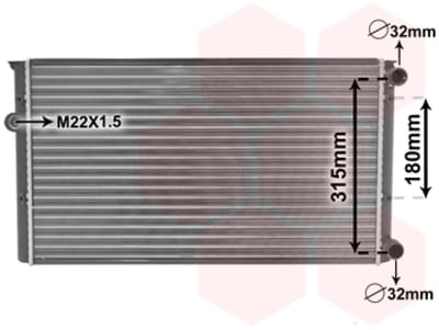 Van Wezel - RADIATOR VOOR VW GOLF III 1991-1997 1H0121253BA