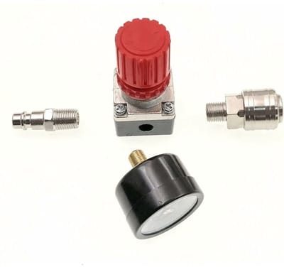 Drukregelaar voor luchtcompressor, aangesloten drukregelklep 140 psi 12 bar, 1/4 pneumatische drukregelaar