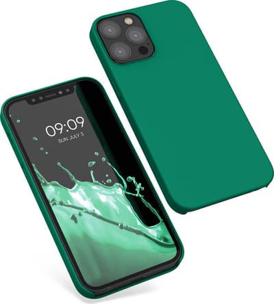 kwmobile telefoonhoesje geschikt voor Apple iPhone 12 / iPhone 12 Pro - Hoesje met siliconen coating - Smartphone case in smaragdgroen