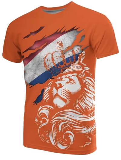 WK Voetbal 2026 T-shirt - Nederland / Oranje - Maat: M - Kleur: Oranje - Unisex / Universeel - Hoge Kwaliteit - Tshirt met Leeuw - Mannen Shirt - Leeuw & Netherlands / Nederland Shirt - Nederlands Elftal - Wereld Kampioenschap 2026 Jersey