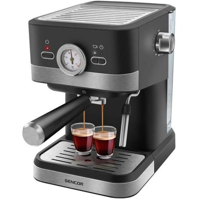 Machine a expresso Sencor SES 1721BK - Café moulu - Buse vapeur cappuccino - 20 bars - Noir