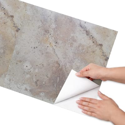 Coloray Meubel Wrap Folie - Beige Meubelfolie - 50x100 cm - Meubelfolie Zelfklevend Natuurlijke achtergrond - Wrapfolie Keuken - Industrieel / Loft Meubelfolie - Decoratiefolie - Tafeldecoratie - Texturen