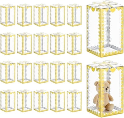 24 Stuks Rechthoekige Doorzichtige Geschenkdozen voor Ornamenten, Ambachten en Geschenken - Perfect voor Kerstmis en Bruiloft