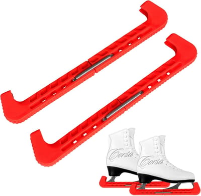 Schaatsbeschermers - Schaats Covers - Schaatsen Beschermen - Verstelbaar Ontwerp - 32x6cm - Oranjerood