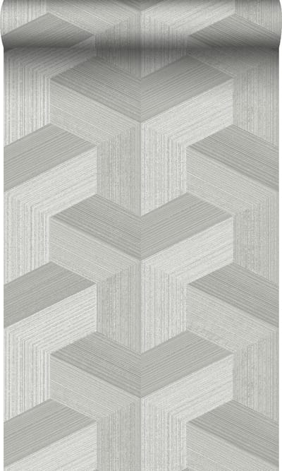 Origin Wallcoverings behang grafisch 3D motief grijs - 53 cm x 10.05 m - 347947