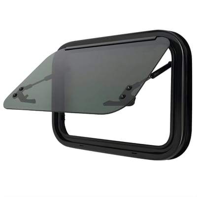Raam - Vetilatieraam - Openslaand raam - Duwraam - Voor caravans en campers - Ronde hoeken - 500x350