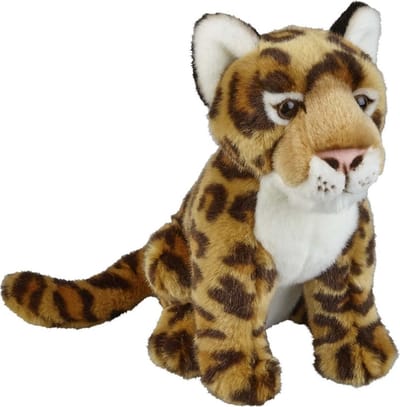 Ravensden pluche knuffel Jaguar luipaard - 28 cm - bruin gevlekt - wilde dieren knuffel