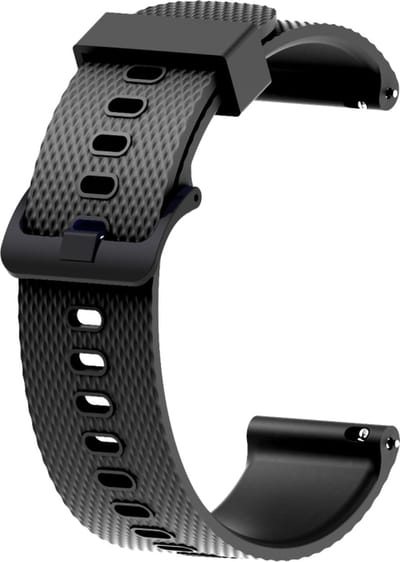 Siliconen bandje - geschikt voor Garmin Venu (2 Plus) / Venu SQ (2) / Vivomove (Style - Sport) / Vivoactive 3 / 5 / 6 / Forerunner 55 / 165 / 245 / 645 / 570 - 42mm - zwart