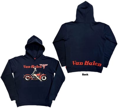 Van Halen - Pinup Motorcycle Hoodie/trui - S - Donkerblauw