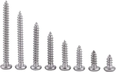 M3 RVS Houtschroeven Assortiment - Zelftappende Schroeven - Verpakking van 200 (Ronde Kop)