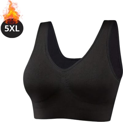 Bovista BH Set Zonder Beugel - Zonder Bandjes - Push-up Bh's - Comfort Beha - Comfortabel - Sterk - Dames - Plus Size - 3 Pack - Zwart- Maat 5XL