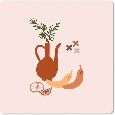 Muismat 20x20 cm - Mousepad Kan - Fruit - Plant - Muismatten - Kerst - Cadeau - Kerstcadeau voor mannen en voor vrouwen