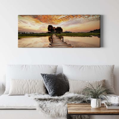 Canvas print DD123214 the other Side A.S. Création 1,0 x 0,4 m Beige / Creme Kantoor Hal/Gang Keuken Slaapkamer Woonkamer