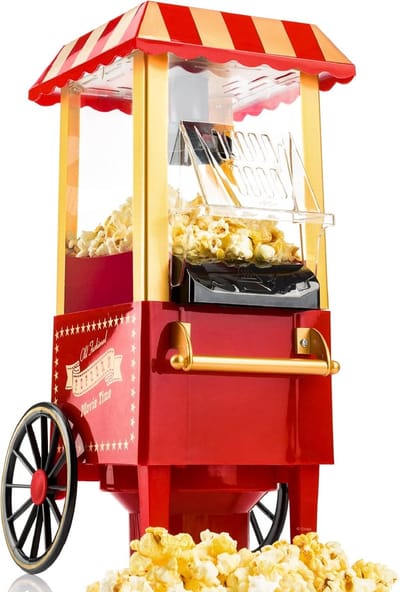 Popcorn Machine - Snack Maker - Verse Snacks Maken - Hete Lucht Vetvrij - 39 x 24 cm - Rood