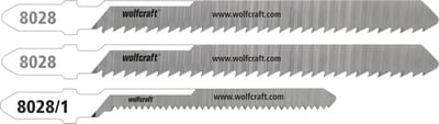 wolfcraft - Polycarbonaat golfplaat Decoupeerzaagbladen - 3 stuks - Fijne rechte en bochtsnede - HCS- en BiM met T-schacht – speciaal voor polycarbonaat platen - 8028000
