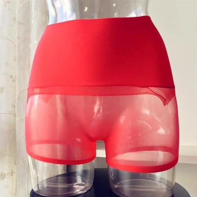 Collants transparents taille basse 360° sans coutures pour jambes nues, sous-vêtements, toutes coupes, ultra-fins, invisibles, pour hommes et femmes, boxer sexy Y20096YY-women&1pc red