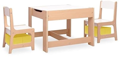 Kindertafel met 2 Stoelen | MDF Multifunctionele Speeltafel